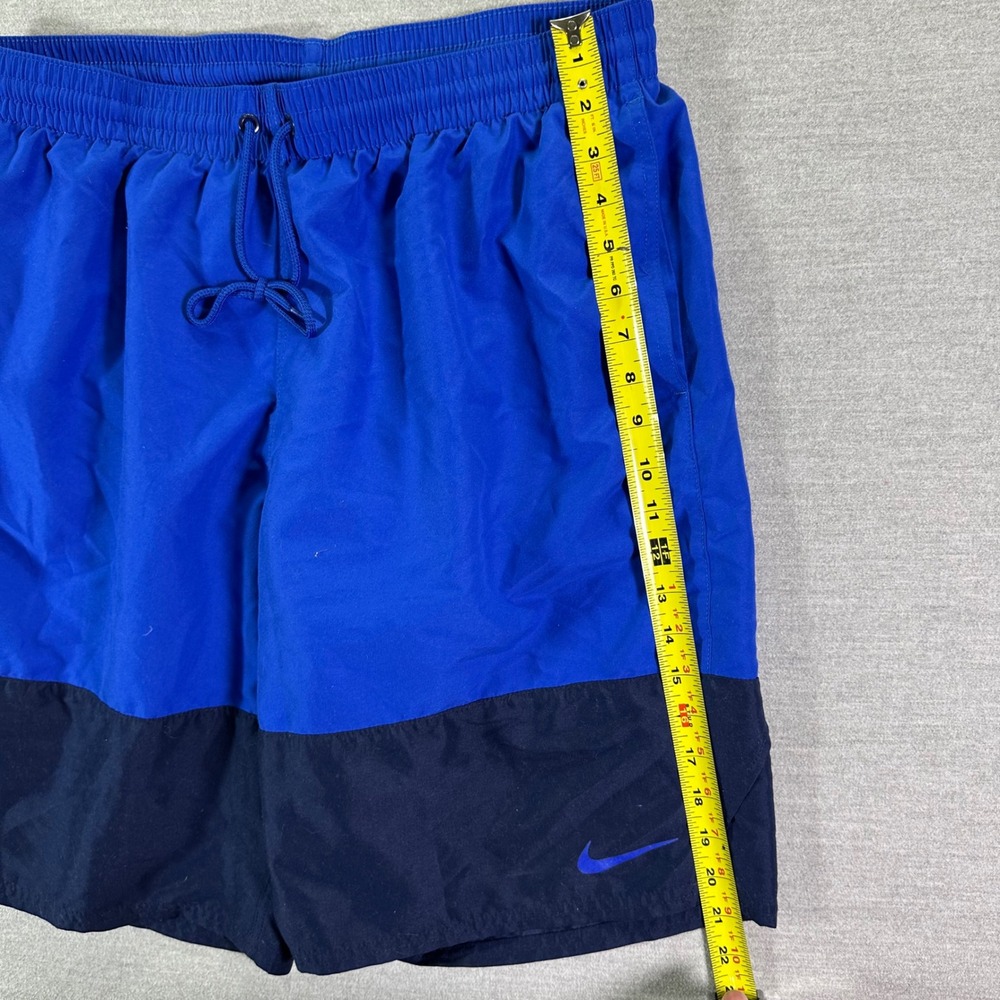 Nike Swim Trunks Men's Size XL Blue ColorBlock Lined Volley Shorts Beach Wear - Picture 8 of 9